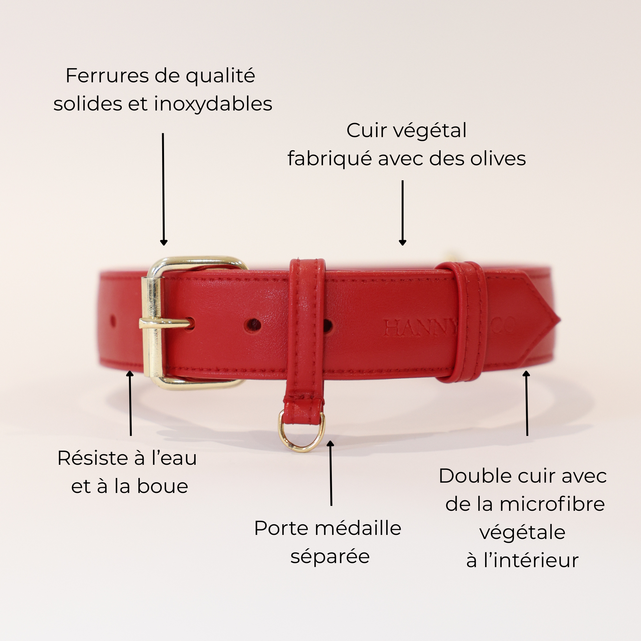 Collier en cuir végétal