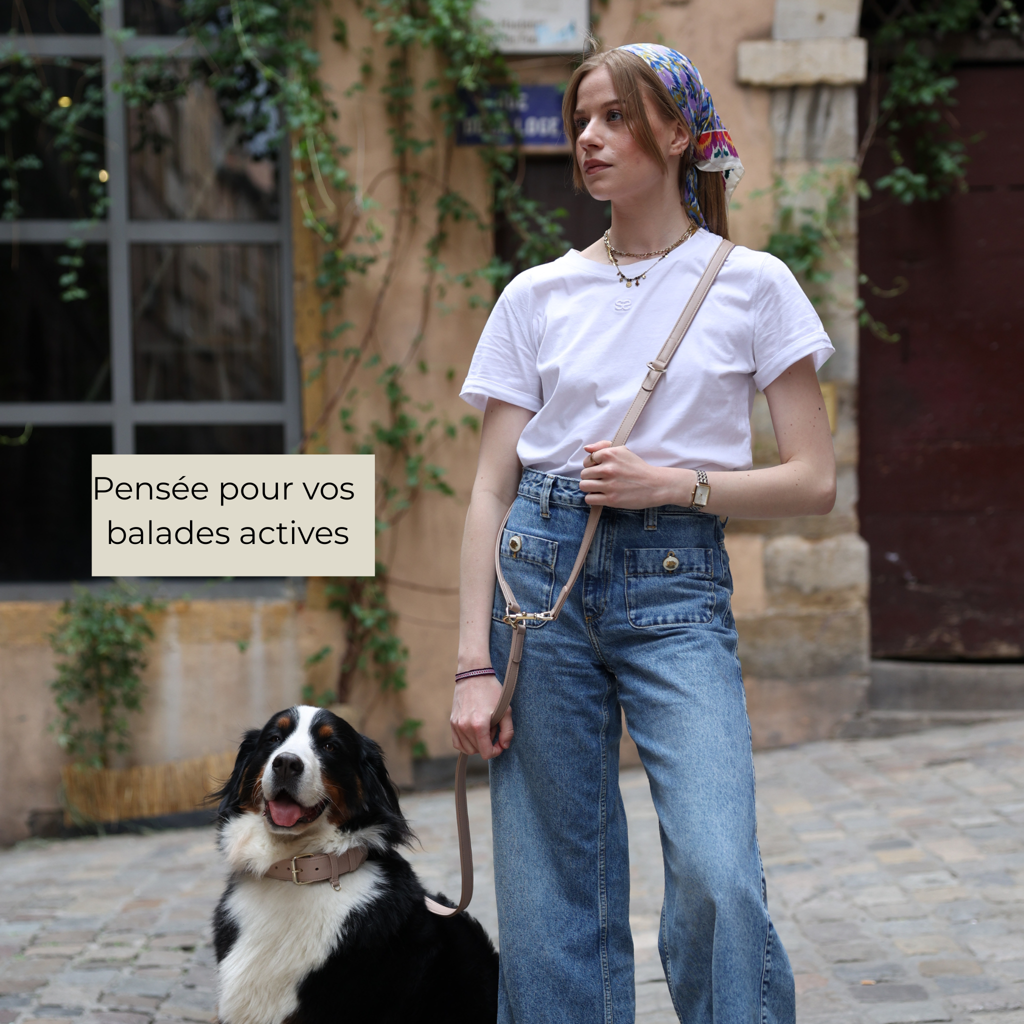 Laisse Multiposition en cuir végétal