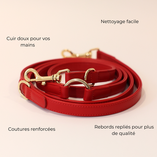 Laisse Multiposition en cuir végétal