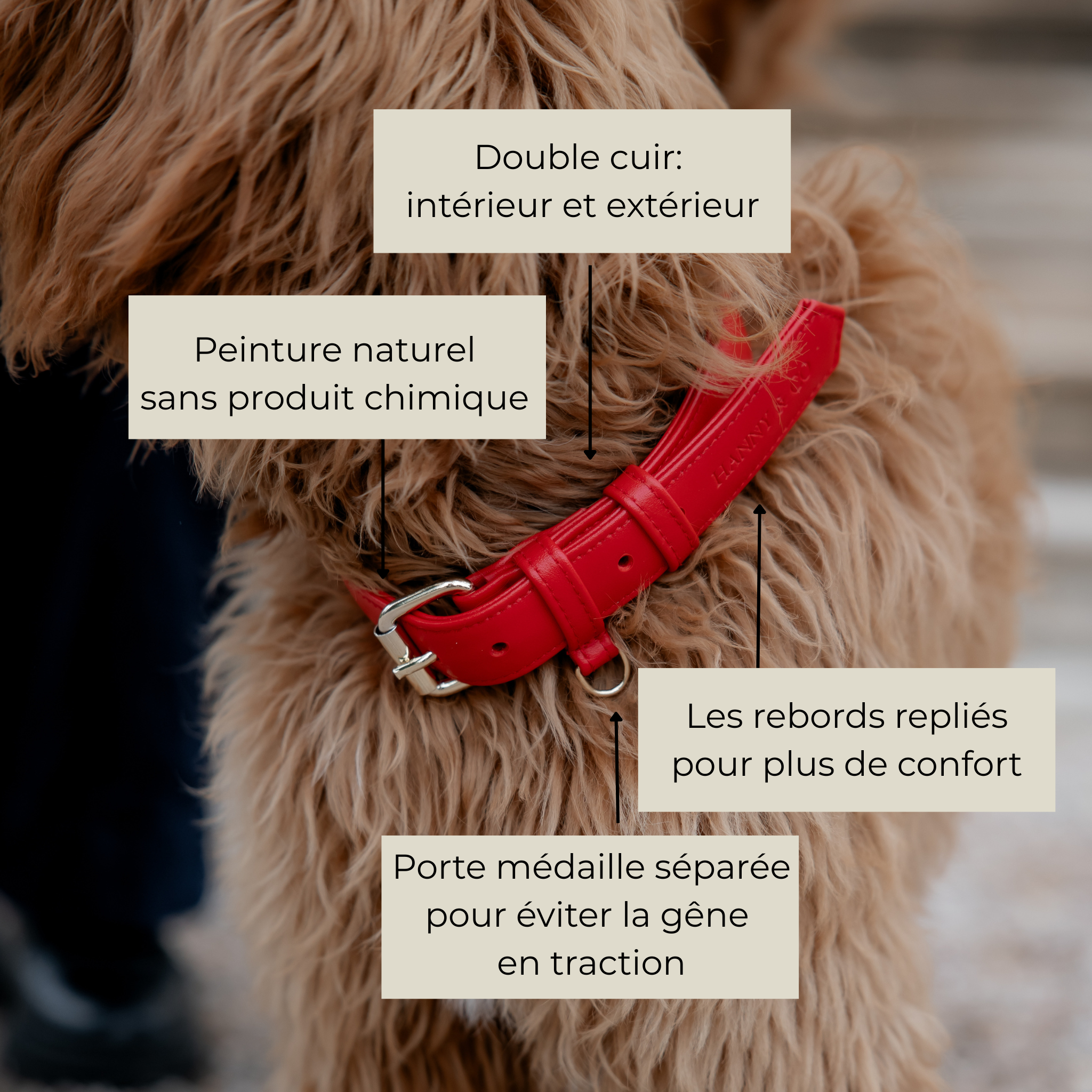 Collier en cuir végétal